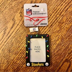 NFL Steelers Christmas Tree Holiday Ornament Logo Color Light Photo Frame